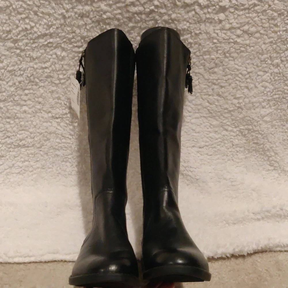 New!Hush Puppies Jaylin Wide Calf Black Boots Cottagecore County Chic Y2K Retro